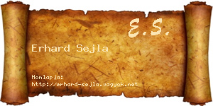 Erhard Sejla névjegykártya
